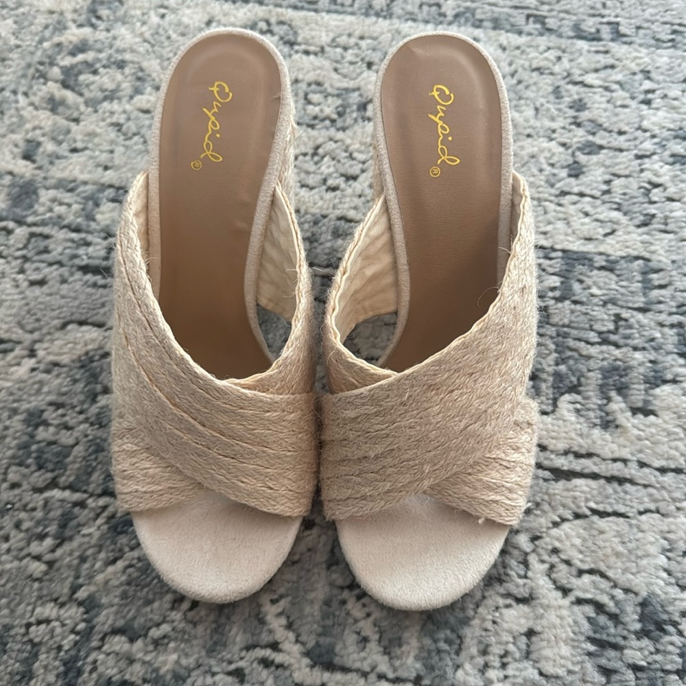 Qupid Crochet Mule Heel